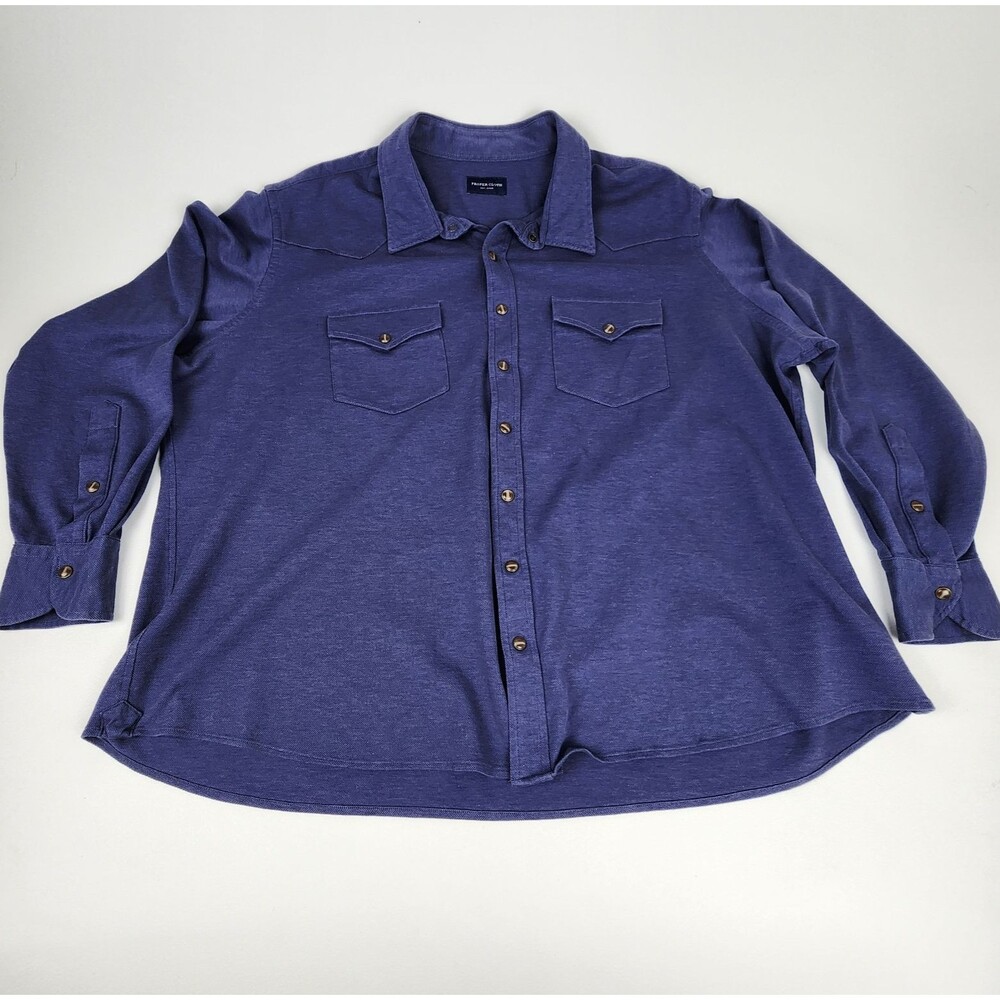 Proper Cloth Men's Purple Button Up Shirt Long Sleeve Custom Fit See Measurement